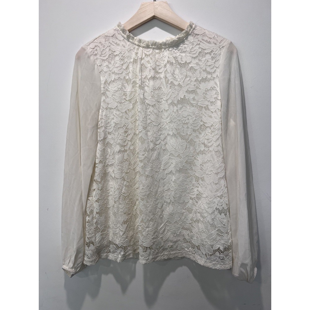 💚 Zac Rachel Womens Blouse Top Vanilla ice lace Size Medium NEW